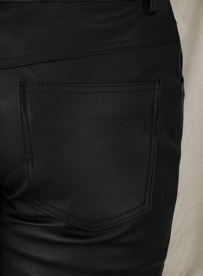 Black Stretch Leather Jeans - LeatherCult