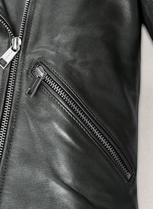 Metallic Gray Leather Jacket # 212 - LeatherCult