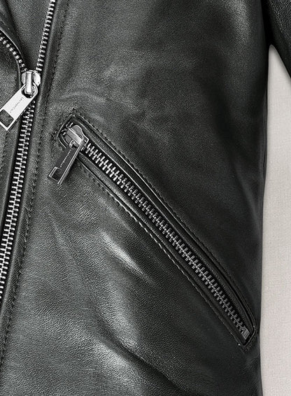 Metallic Gray Leather Jacket # 212 - LeatherCult