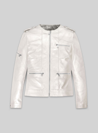 Metallic Pearl Bresha Webb Run the World Leather Jacket