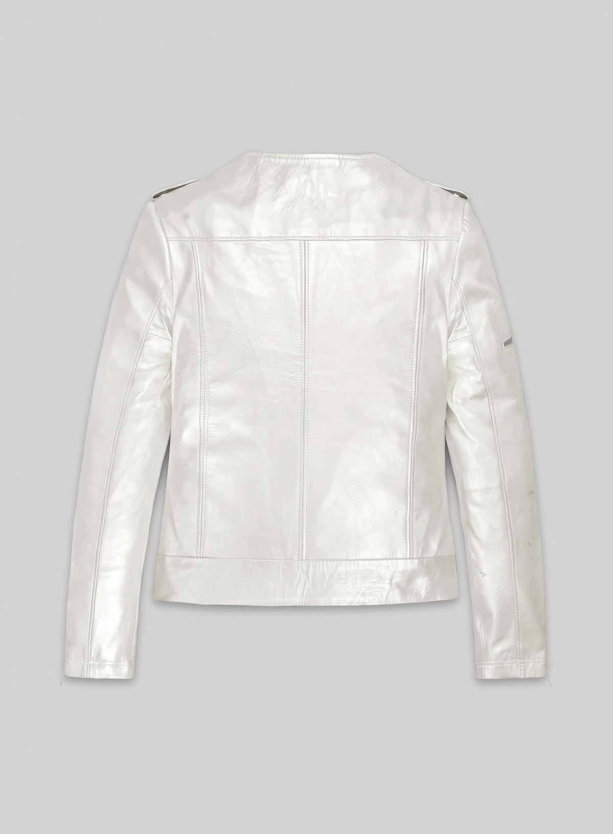 Metallic Pearl Bresha Webb Run the World Leather Jacket