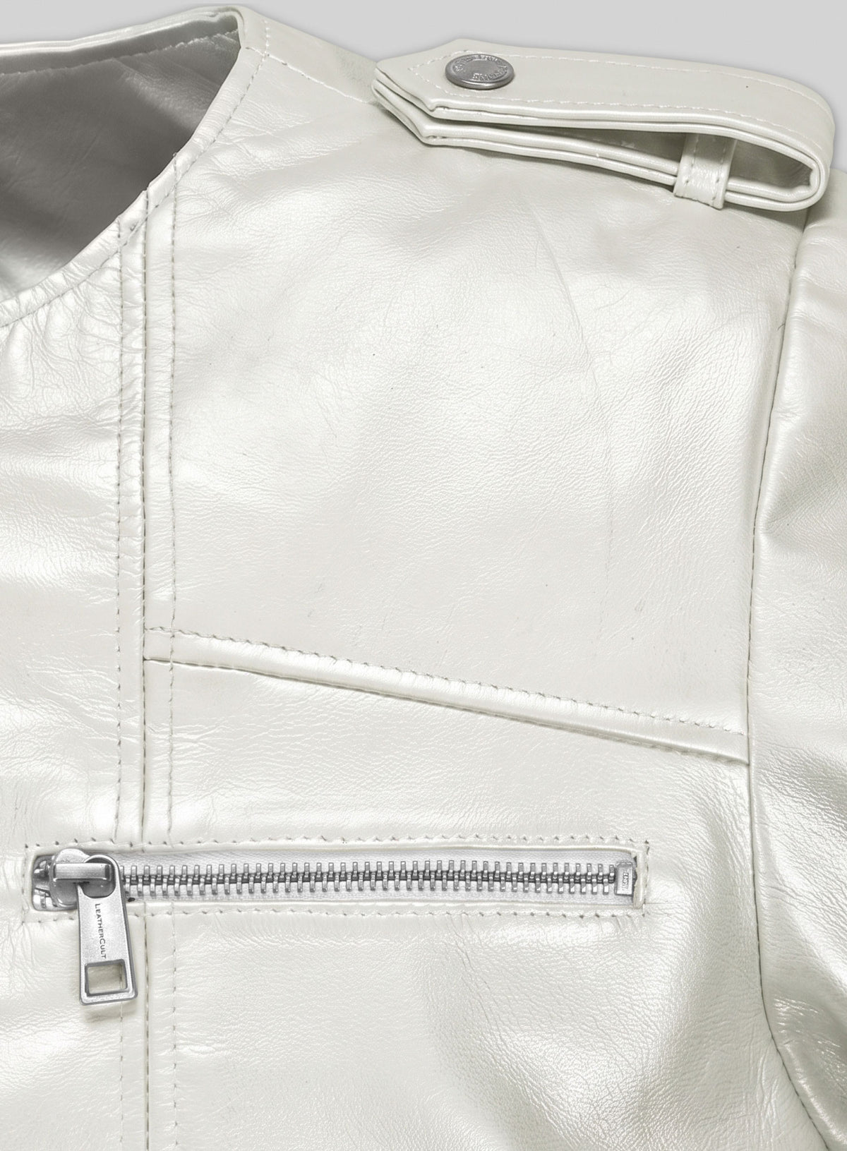 Metallic Pearl Bresha Webb Run the World Leather Jacket