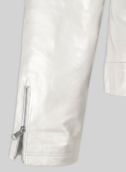 Metallic Pearl Bresha Webb Run the World Leather Jacket