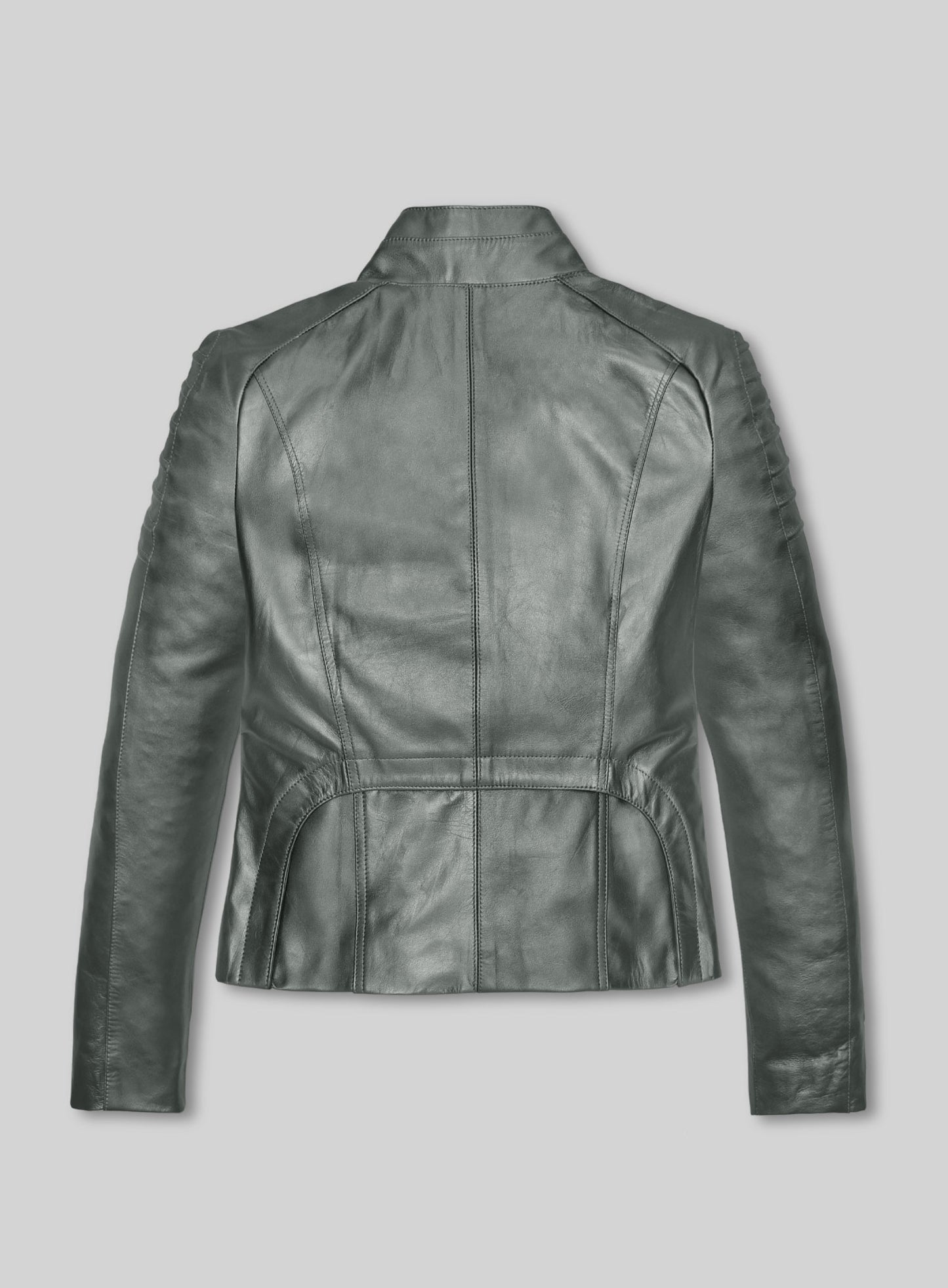 Metallic Lurex Gray Leather Jacket # 265