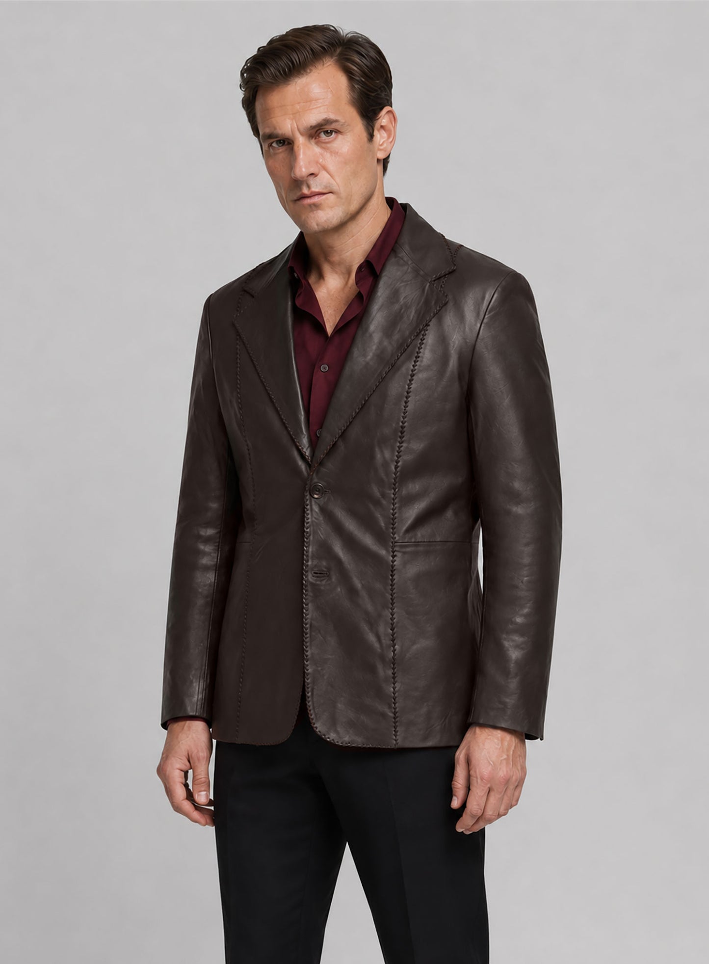 Michael Shannon Elvis & Nixon Leather Blazer