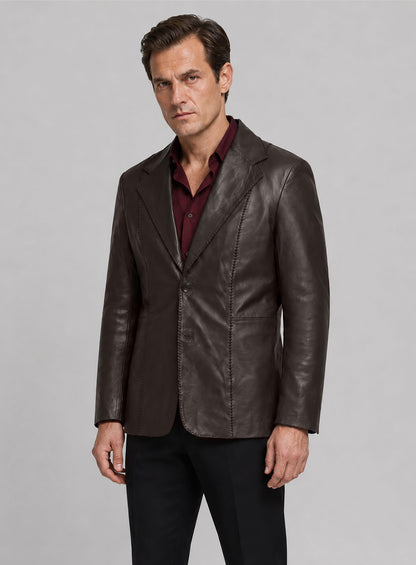 Michael Shannon Elvis & Nixon Leather Blazer