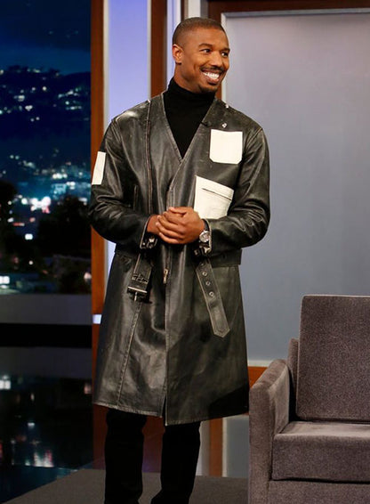 Michael B Jordan Leather Long Coat - LeatherCult