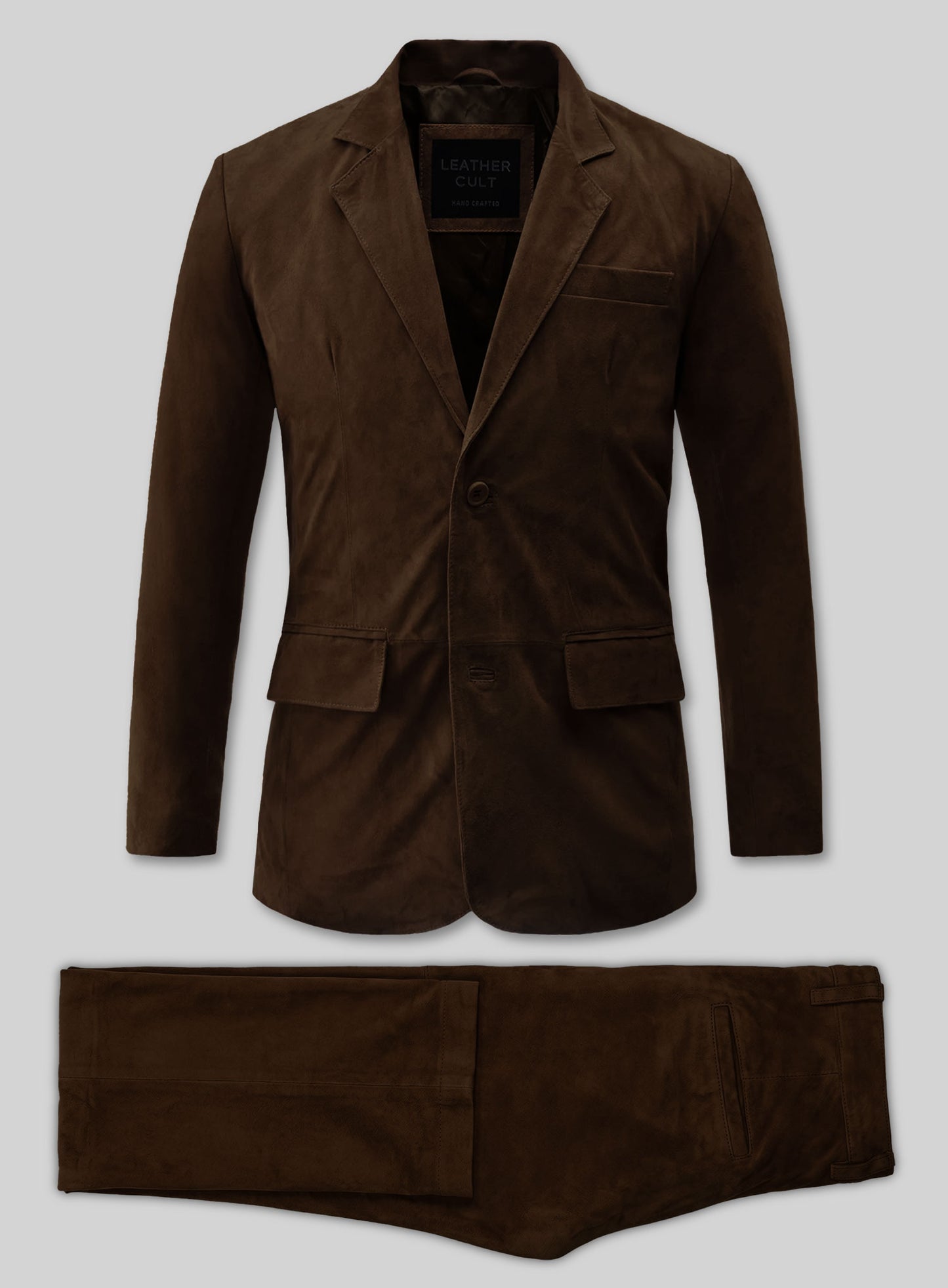 Mid Brown Suede Leather Suit
