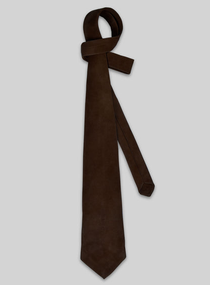 Mid Brown Suede Leather Tie