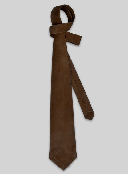 Mid Brown Suede Leather Tie