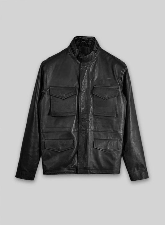Military M-65 Leather Jacket - M