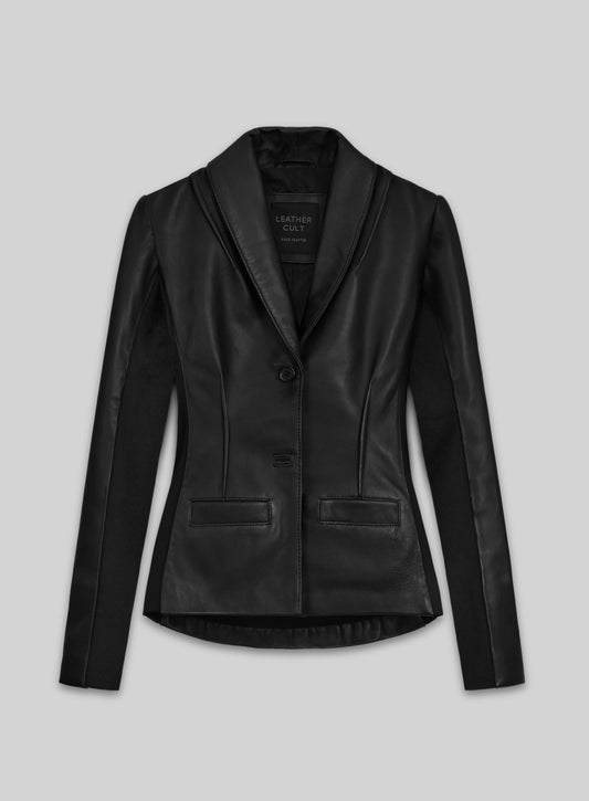 Modern Stretch Leather Blazer