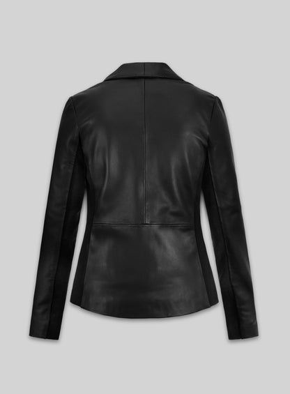 Modern Stretch Leather Blazer