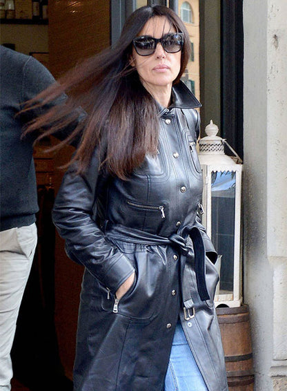 Monica Bellucci Leather Trench Coat – LeatherCult