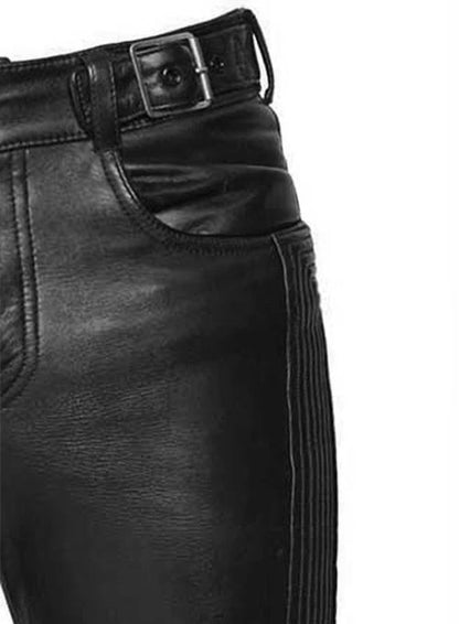 Electric Zipper Mono Leather Pants - LeatherCult