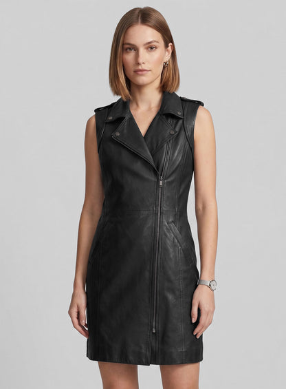 Motivated Biker Leather Dress - # 772
