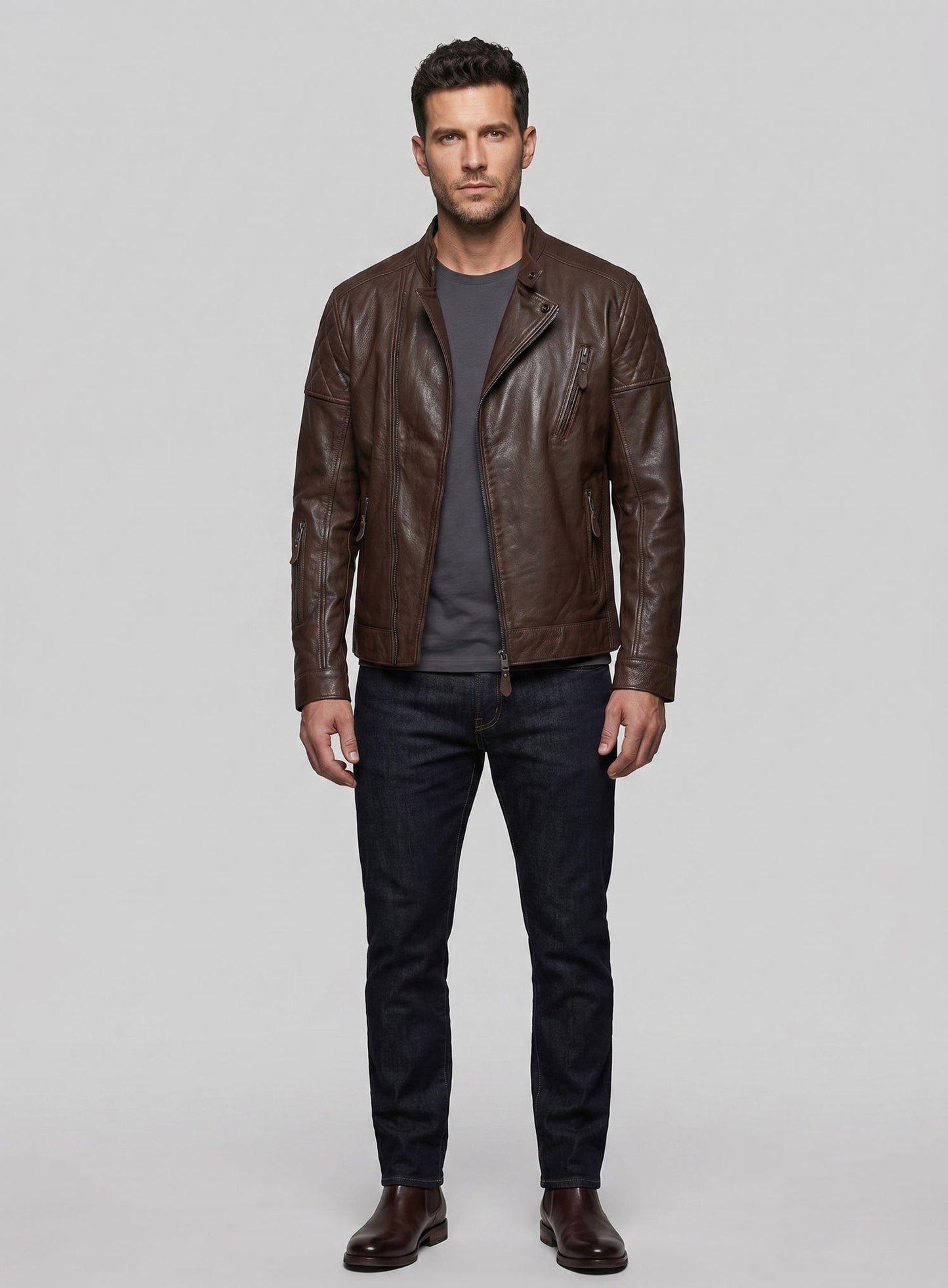 Moto Biker Leather Jacket