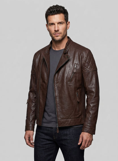 Moto Biker Leather Jacket