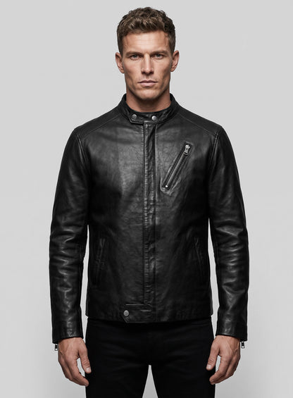 Motorad Black Biker Leather Jacket
