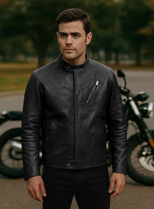 Motorad Black Biker Leather Jacket