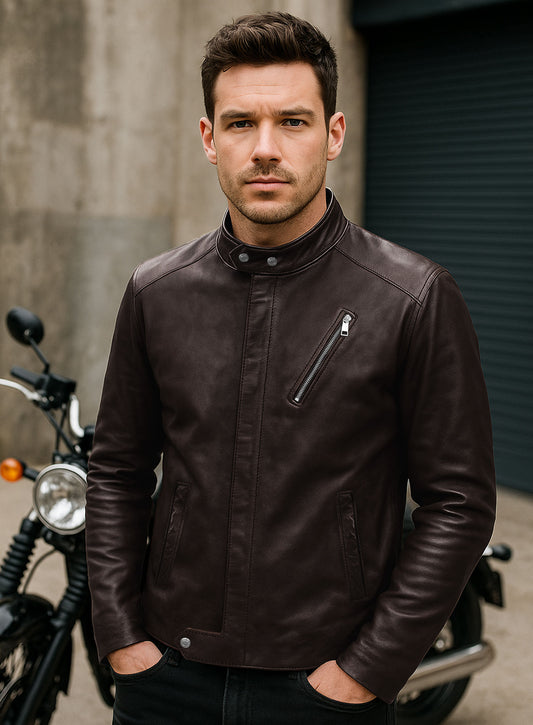 Motorad Brown Biker Leather Jacket