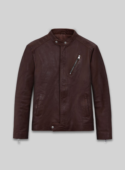 Motorad Burgundy Biker Leather Jacket