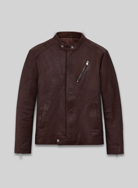 Motorad Burgundy Biker Leather Jacket
