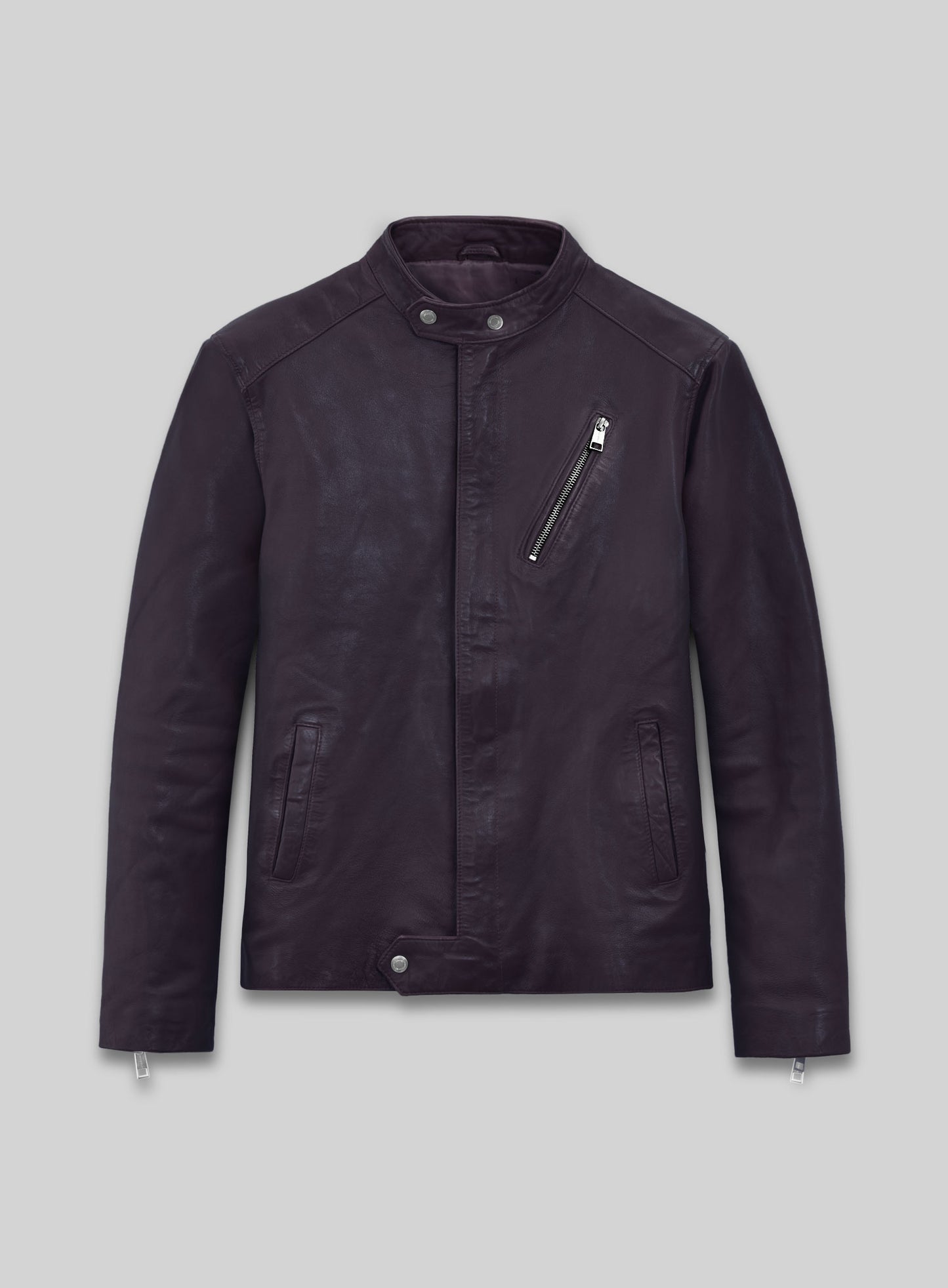 Motorad Purple Biker Leather Jacket