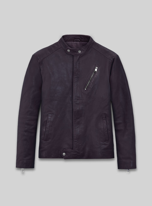 Motorad Purple Biker Leather Jacket