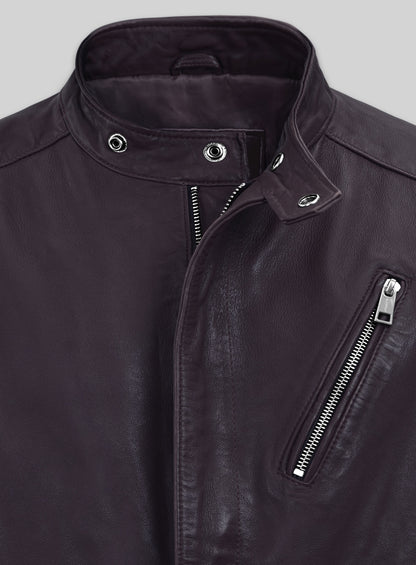 Motorad Purple Biker Leather Jacket