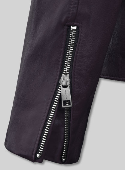 Motorad Purple Biker Leather Jacket