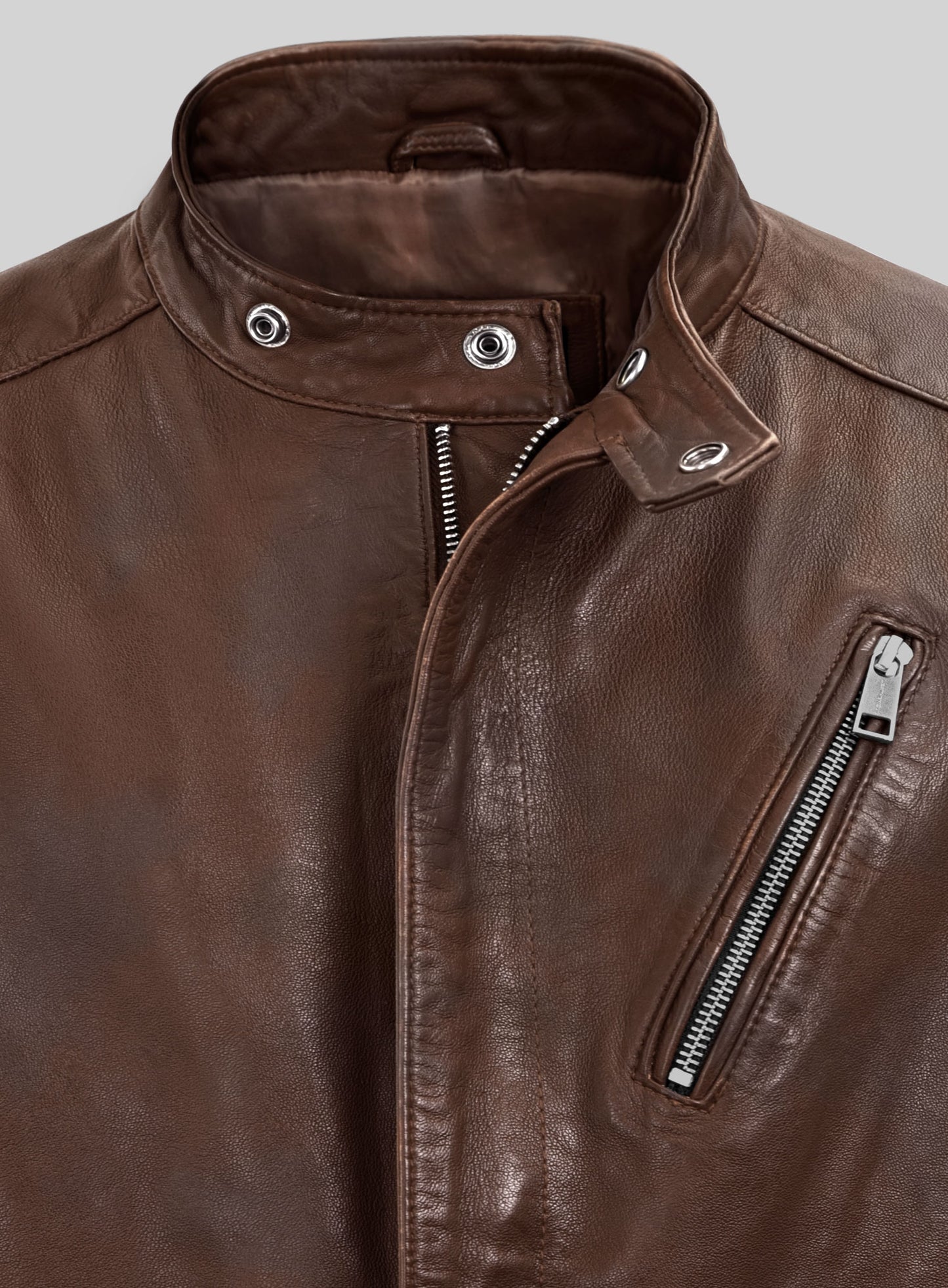 Motorad Spanish Brown Biker Leather Jacket
