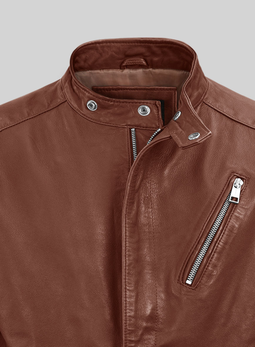 Motorad Tan Biker Leather Jacket