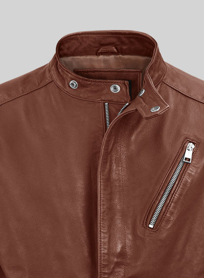 Motorad Tan Biker Leather Jacket
