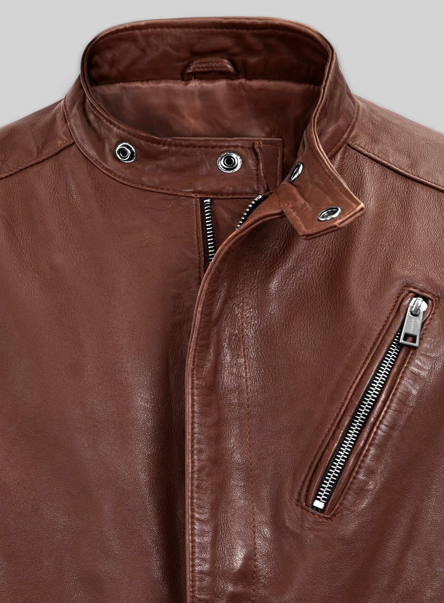 Motorad Tan Biker Leather Jacket