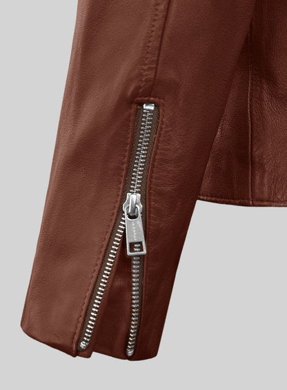 Motorad Tan Biker Leather Jacket