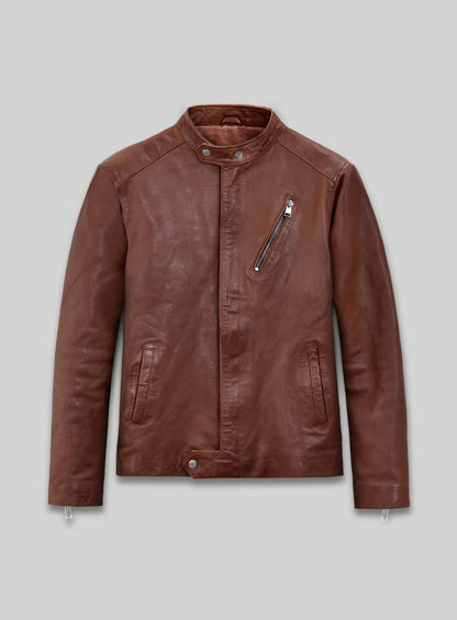 Motorad Tan Biker Leather Jacket