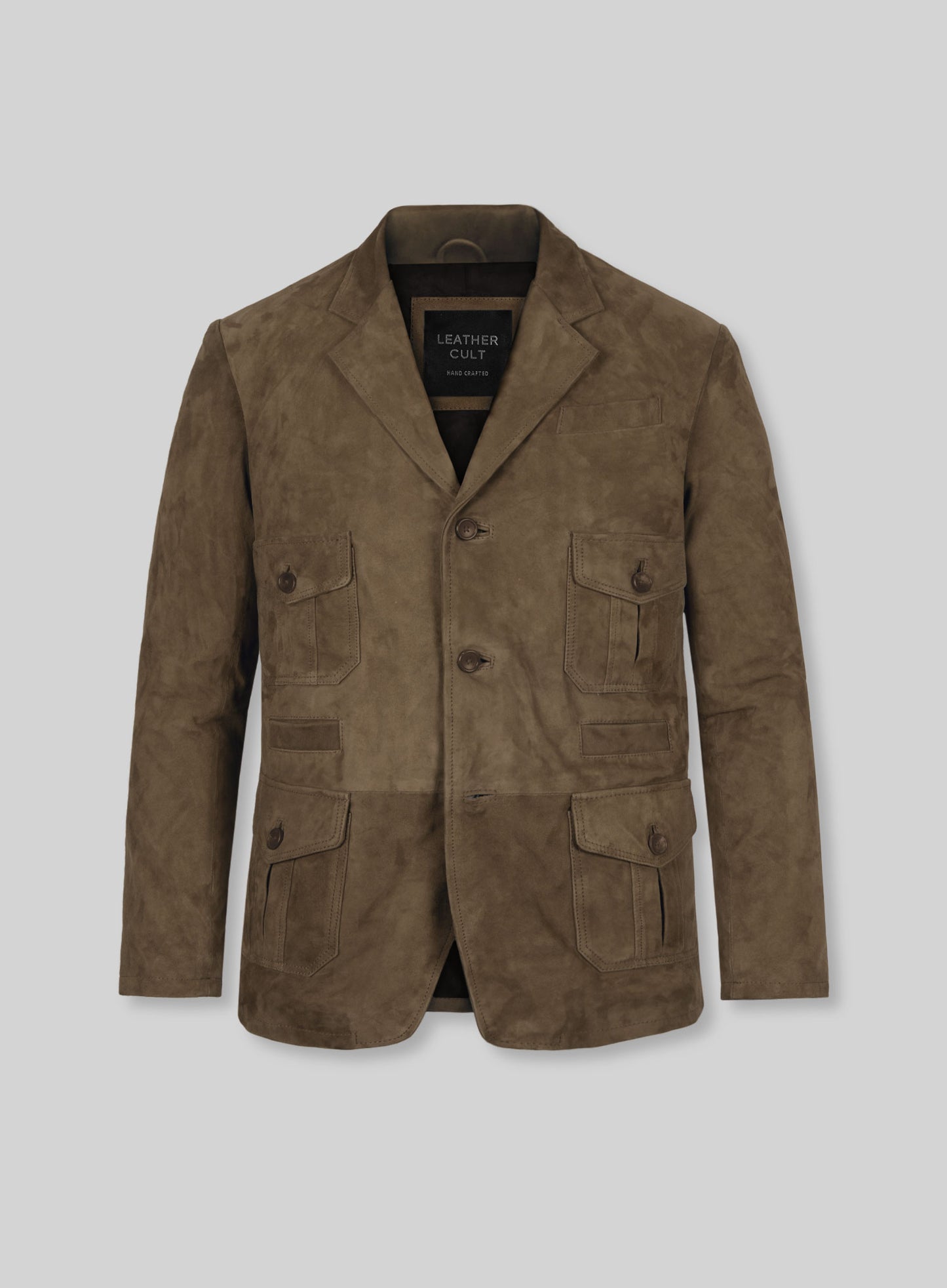 Mushroom Brown Suede Leather Blazer - 712