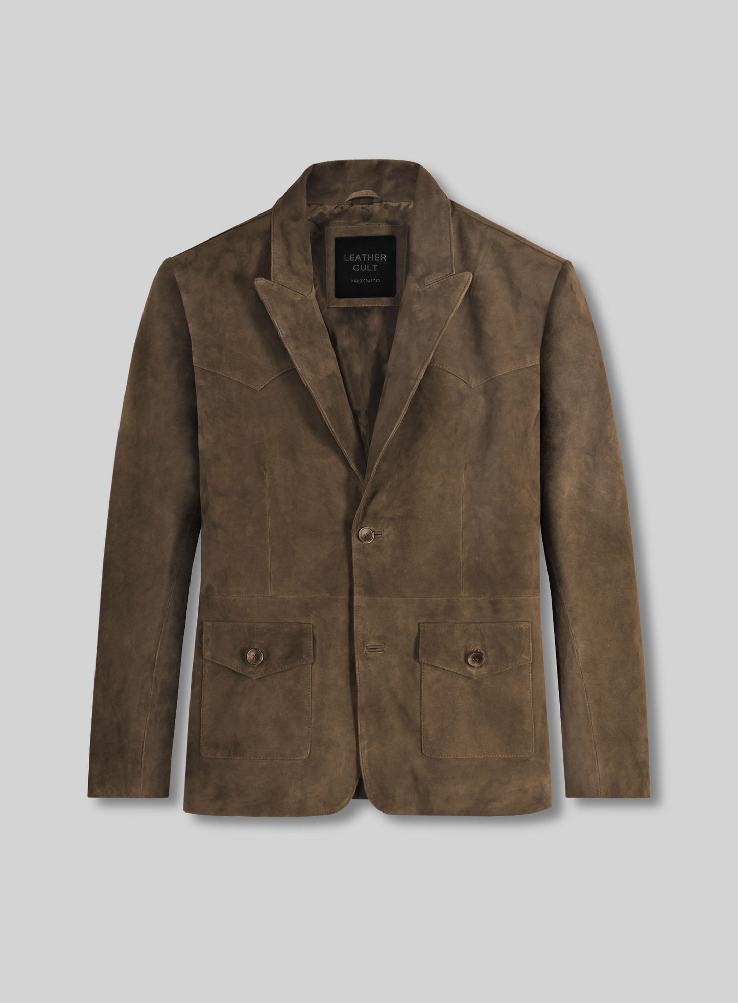 Mushroom Brown Suede Western Leather Blazer