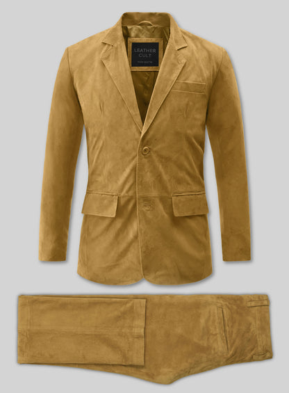 Mustard Suede Leather Suit