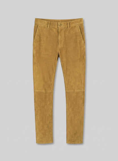 Mustard Suede Leather Suit