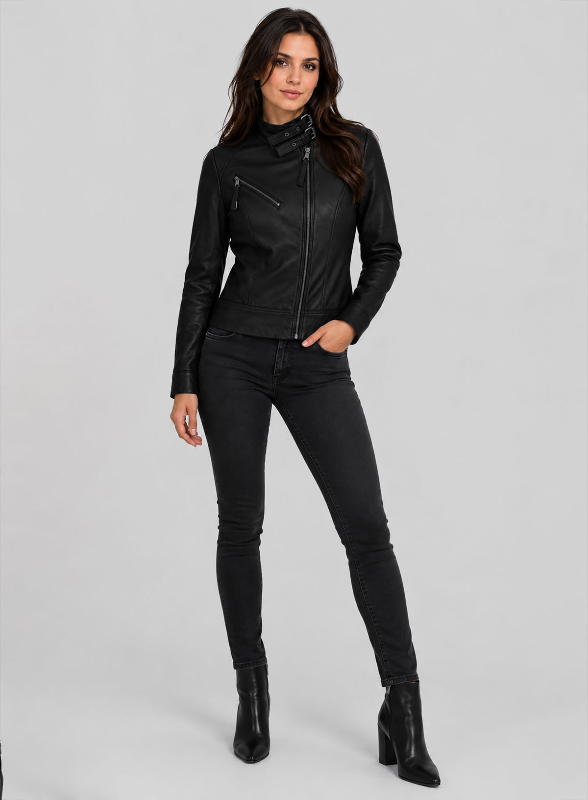Nina Dobrev Leather Jacket