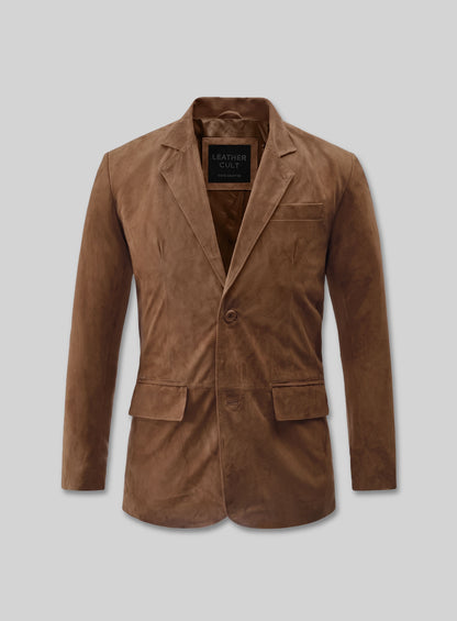 Oak Brown Suede Leather Suit