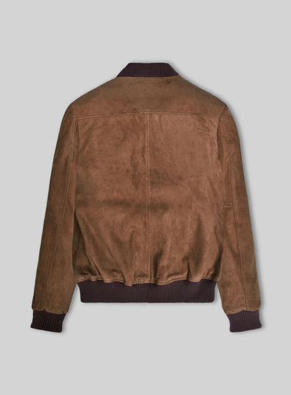 Oak Brown Suede Richard Madden Leather Jacket #1