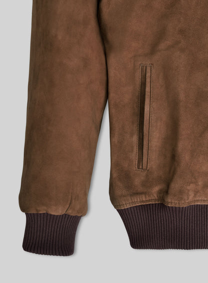 Oak Brown Suede Richard Madden Leather Jacket #1