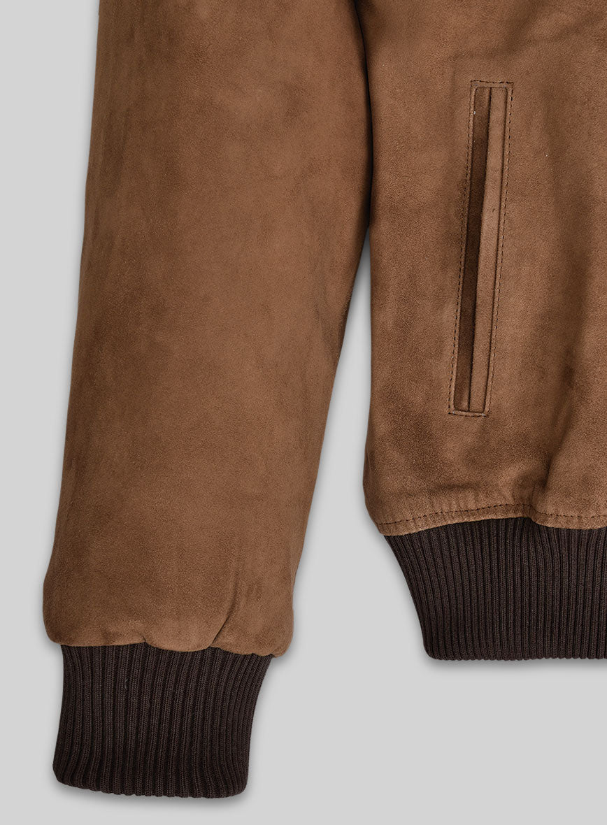 Oak Brown Suede Richard Madden Leather Jacket #1