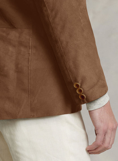 Oak Brown Suede Leather Blazer