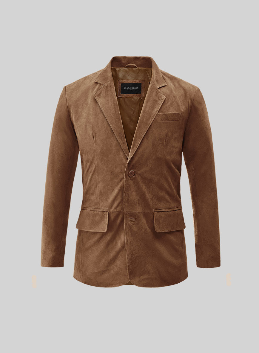 Oak Brown Suede Leather Blazer