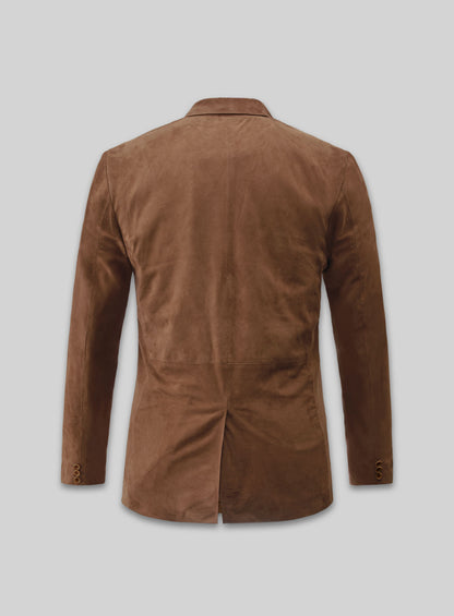 Oak Brown Suede Leather Blazer