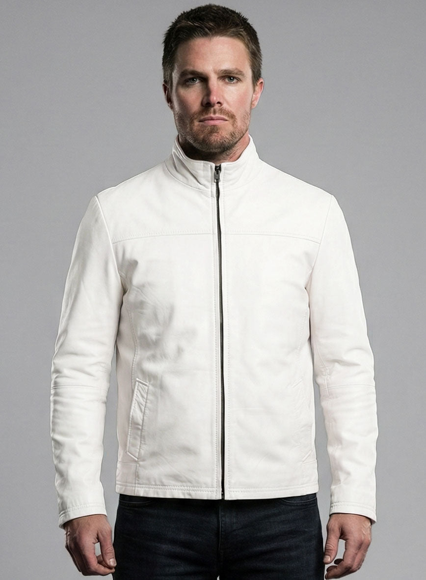 Off White Stephen Amell Arrow Leather Jacket
